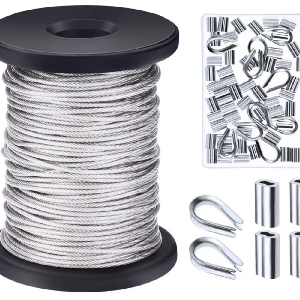 Silver Wire Rope Kit with Accessories for Hanging Pictures NEW